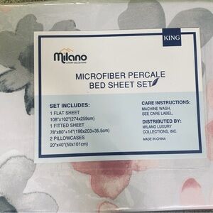Milano LUXURY COLLECTIONS MICROFIBER PERCALE KING BED SHEET SET
